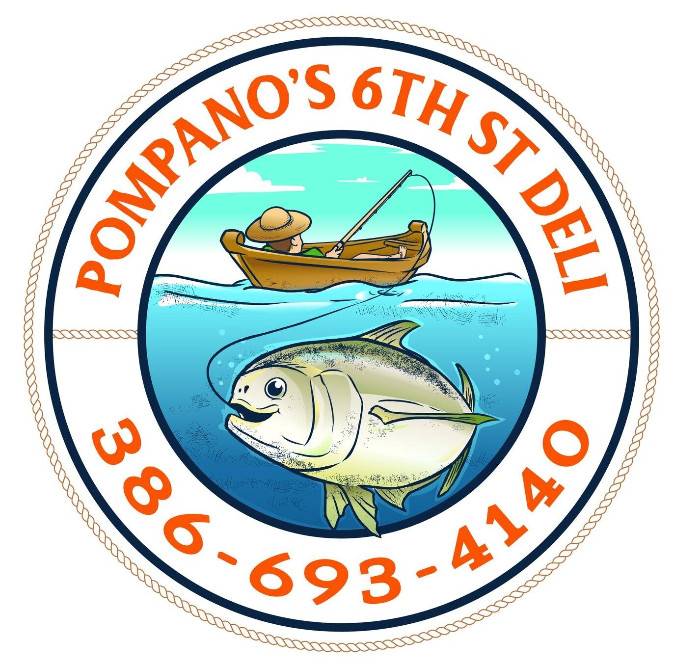 pompanos's 6th street deli logo